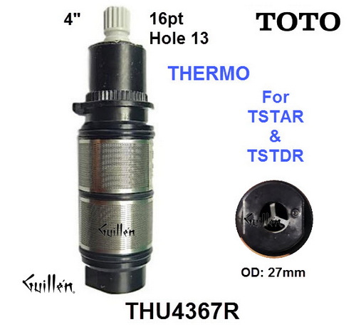 Toto THU4367R;;__4in 16pt; Thermostatic cartridge assembly for TSTAR & TSTDR shower faucets; in Unfinish; Replaces THU4367