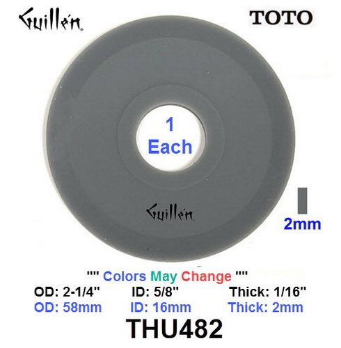 Toto THU482;;__ 2-1/4in x 5/8in; 1 Each seal gasket for drain valve in wall tank WT174M; in Unfinish