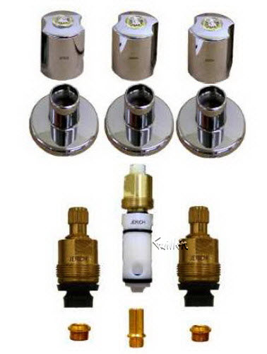 TPC 0311805-KIT; American Standard; 3 handle cadet bath old valve rebuild kit trim and cartridge; in Chrome