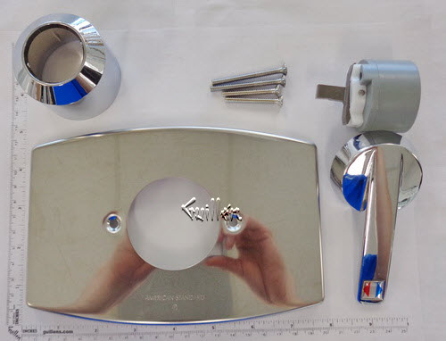 TPC 1490-KIT; American Standard; single control lever metal handle Aquarian bath shower old valve rebuild kit trim and cartridge; in Chrome