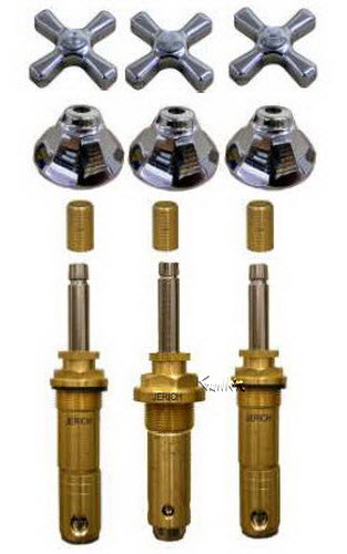 TPC B172-KIT; American Standard; 3 cross handle Re-nu bath old valve rebuild kit trim and cartridge; in Chrome