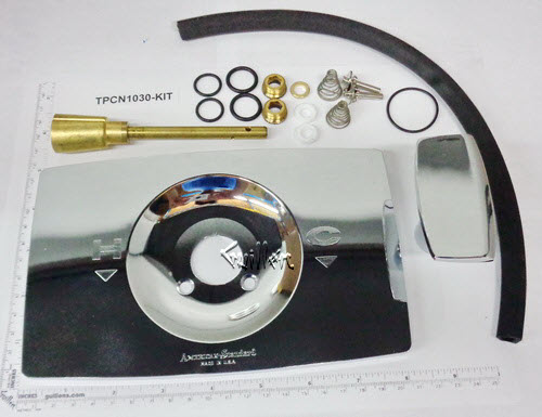 TPC N1030-KIT; American Standard; single control chrome handle push pull bath shower old valve rebuild kit trim and cartridge; in Chrome; Discontinued; Product Use RK9422
