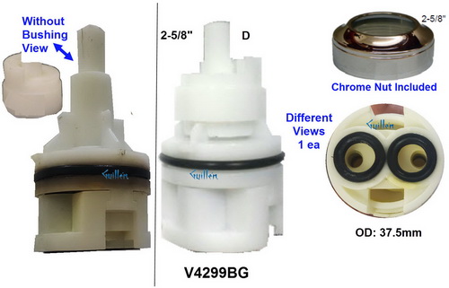 Valley V4299BG;;__ 2-5/8n D; Single lever cartridge with nut for bath shower; in Chrome; V42994BG; V42996BG; V4299CD; V600