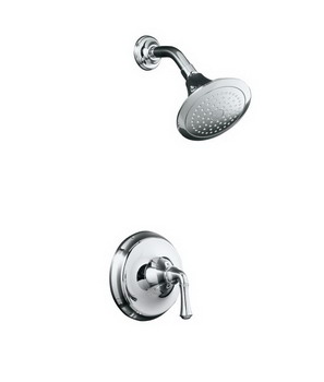 Kohler K-T10276-4A Forte(R) Rite-Temp(R) pressure-balancing shower faucet trim with traditional lever handle valve not included