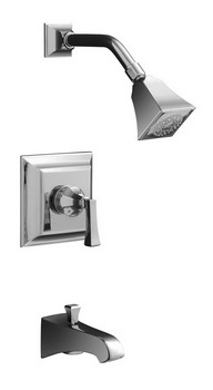 Kohler K-T461-4V Memoirs(R) Rite-Temp(R) pressure-balancing bath and shower faucet trim with Stately design and deco handle valve not included