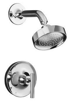 Kohler K-T14422-4 Purist(R) Rite-Temp(R) pressure-balancing shower faucet trim with lever handle valve not included