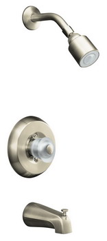 Kohler K-T15601-7S Coralais(R) bath and shower mixing valve faucet trim with sculptured acrylic handle and slip-fit spout valve not included