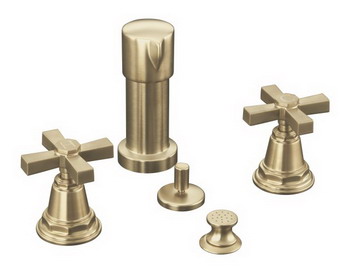 Kohler K-13142-3A Pinstripe(R) Pure bidet faucet with cross handles