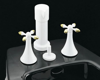 Kohler K-316-3 Finial Fundamentals Bidet Faucet with Cross Han