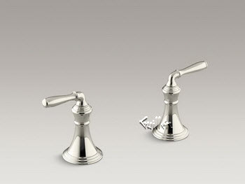 Kohler K-T413-4; Devonshire (R) ; deck-/rim-mount bath faucet trim with lever handles valve not included repair replacement technical part breakdown