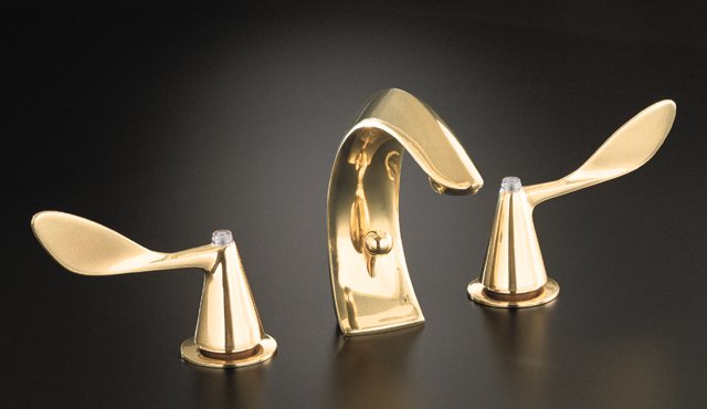 Kohler K-7438-8A Flair widespread lavatory faucet with Crescent spo