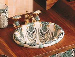 Kohler K-258-LS Antique Oriental Patchwork Pair Ceramic Skirts