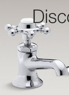 Kohler K-153 Antique lavatory faucets with six-prong handles