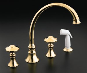 Kohler K-16109-8 Revival Kitchen Sink Faucet Dome Handles with S