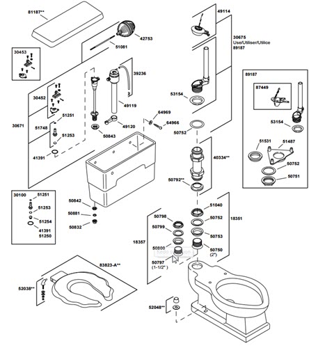 Kohler K-4318 Primary Toilet Bowl with 1-1/2in Spud