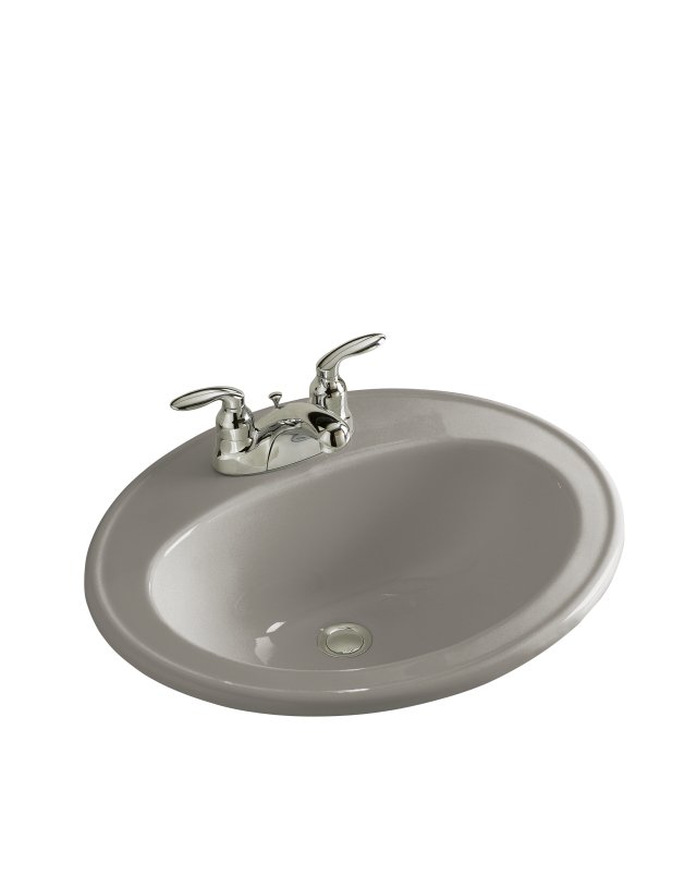 Kohler K-2196-4R Pennington(TM) self-rimming lavatory with 4"" centers with right-hand soap/lotion dispenser hole drilling