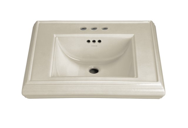 Kohler K-2239-4-G9; Memoirs (R) pedestal lavatory basin with 4"" centers; in Sandbar; Discontinued Product
