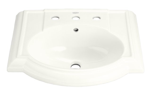Kohler K-2287-4-0; Devonshire (R) lavatory basin with 4" centers; in White