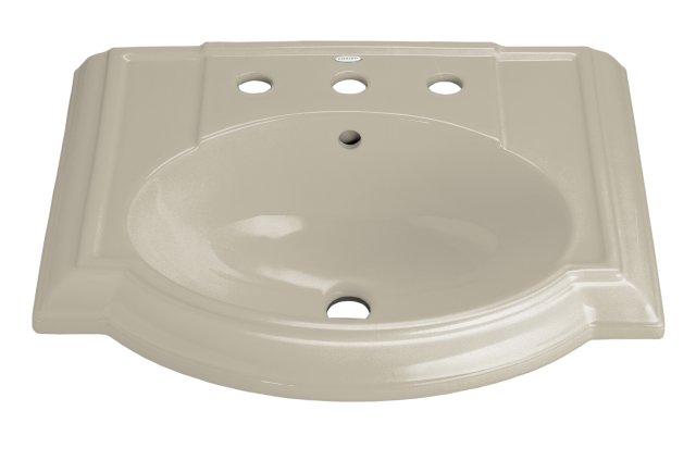 Kohler K-2287-1-G9; Devonshire (R) lavatory basin with single-hole faucet drilling; in Sandbar; Discontinued Product
