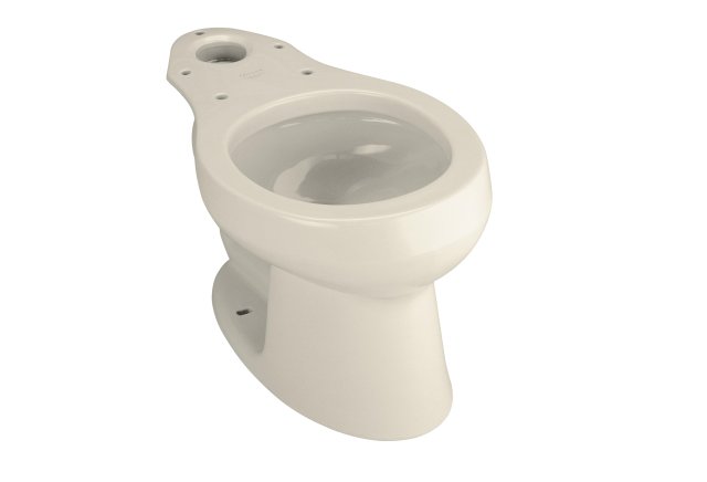 Kohler K-4277-47; Wellworth (R) round-front toilet bowl, less seat; in Almond; Discontinued Product