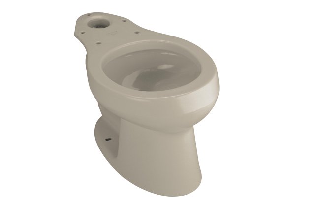 Kohler K-4277-G9; Wellworth(R); round-front toilet bowl less seat; in Sandbar; Discontinued Product
