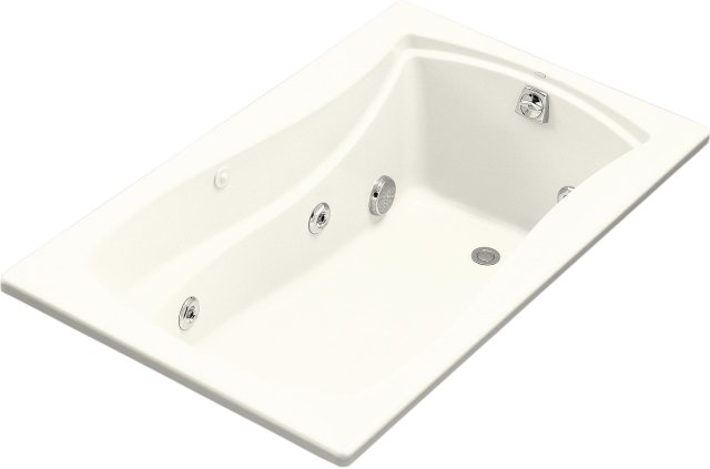 Kohler K-1239-HB-96; Mariposa (R) 5' whirlpool with custom pump location and heater; in Biscuit