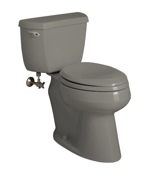 Kohler K-3481-U Wellworth(R) Comfort Height(TM) elongated toilet with concealed trapway left-hand trip lever and Insuliner(R) tank liner less seat