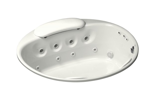 Kohler K-1394-H2 RiverBath(R) 66"" round whirlpool with chromatherapy