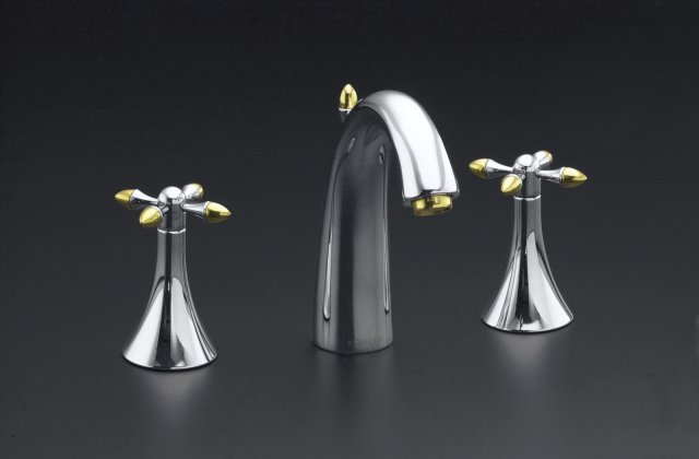 Kohler K-310-3 Finial Fundamentals widespread Lavatory Faucet