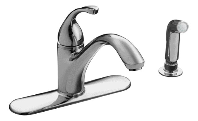 Kohler K-R10412 Forte(R) single-control kitchen sink faucet with sidespray and lever handle
