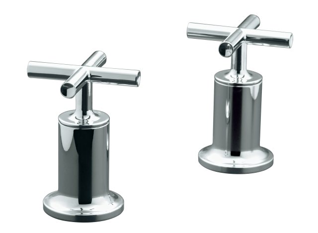 Kohler K-T14429-3 Purist(R) bath- deck wall-mount high-flow bath valve trim with cross handle valve not included