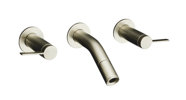 Kohler K-T945-4-BN; Stillness (R) laminar wall-mount lavatory faucet trim with lever handles valve not included; in Vibrant Brushed Nickel; Discontinued Product