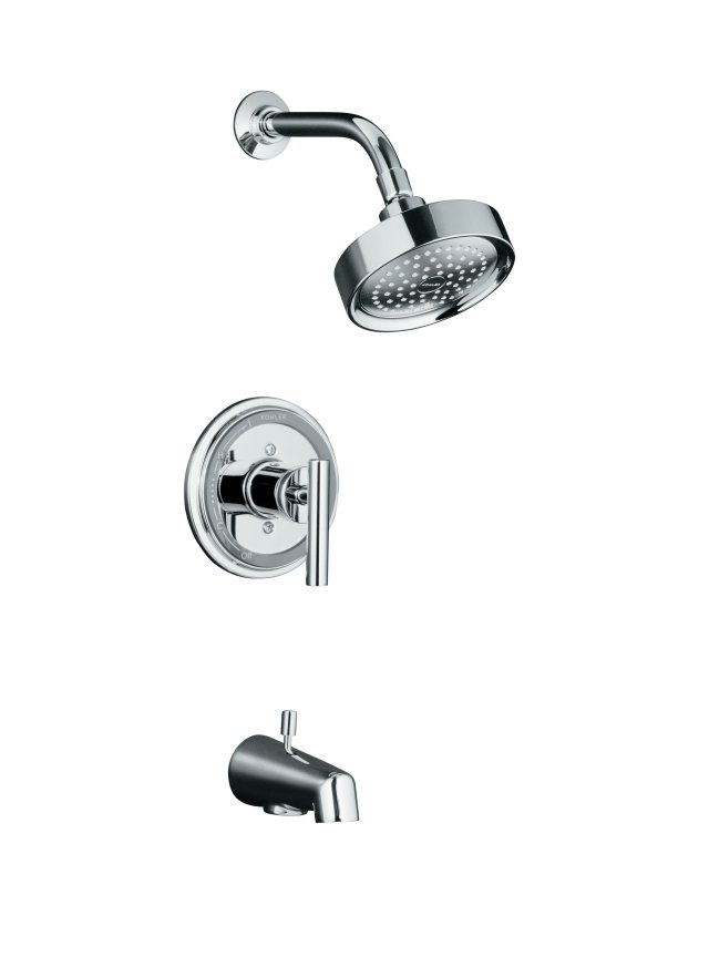 Kohler K-T8224-4 Taboret(R) Rite-Temp(R) pressure-balancing bath and shower faucet trim with lever handle valve not included
