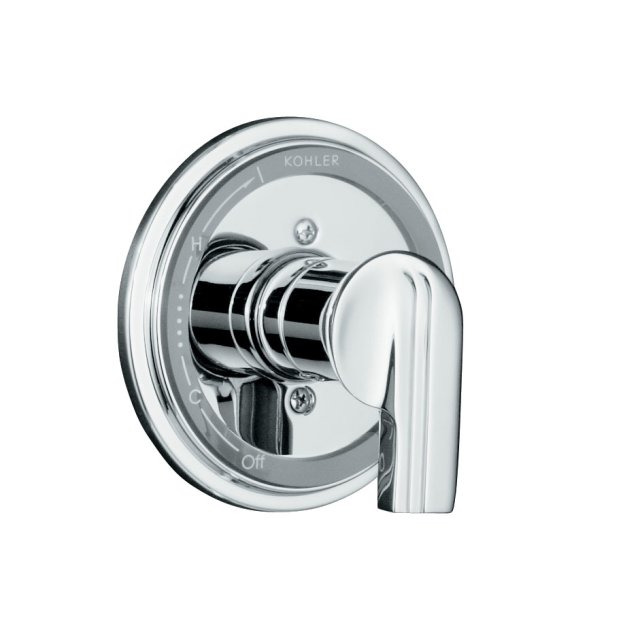 Kohler K-T8228-4A Taboret(R) Rite-Temp(R) pressure-balancing valve trim with swirl lever handle valve not included