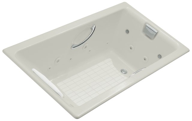 Kohler K-856-V-95; Tea-for-Two (R) 5.5' whirlpool with Spa/Massage Experience; in Ice Grey