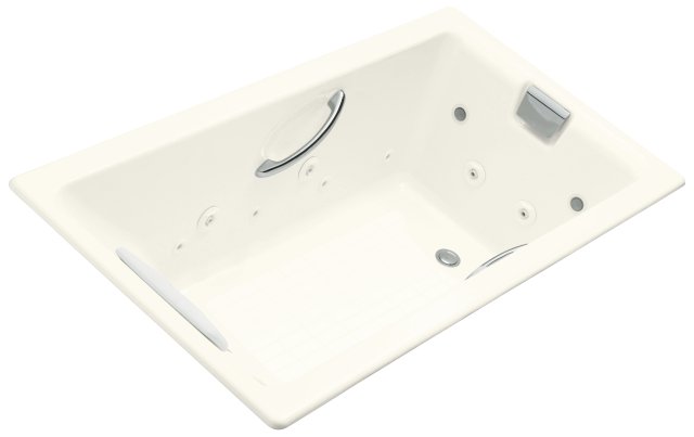 Kohler K-856-V-96; Tea-for-Two (R) 5.5' whirlpool with Spa/Massage Experience; in Biscuit