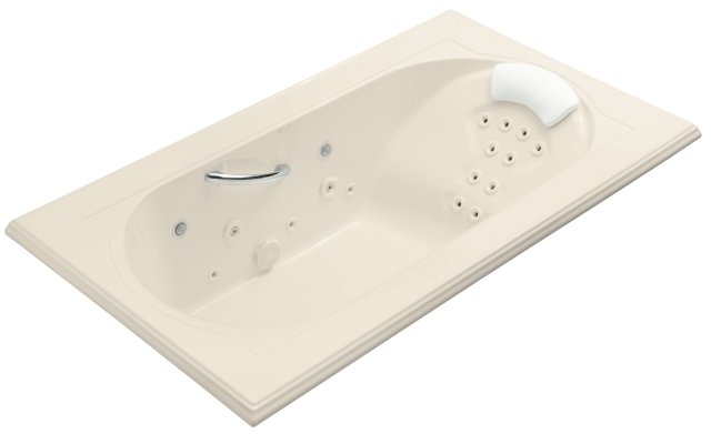 Kohler K-1418-V-47; Memoirs (R) 6' whirlpool with Spa / Massage Experience; in Almond; Discontinued Product
