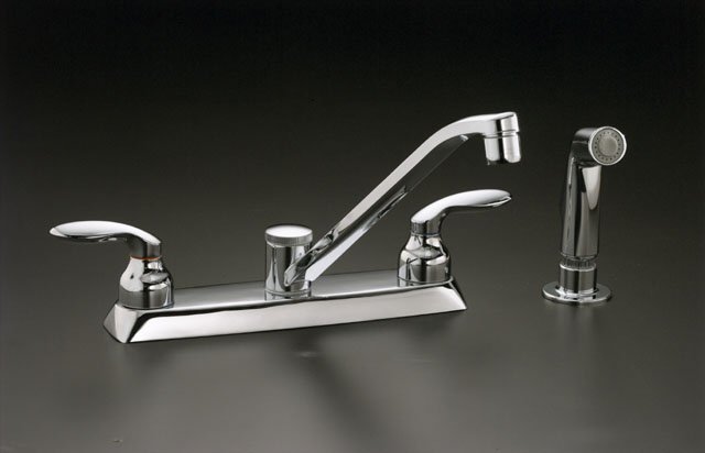 Kohler K-15253-4 Coralais(R) kitchen sink faucet with color-matched sidespray and lever handles