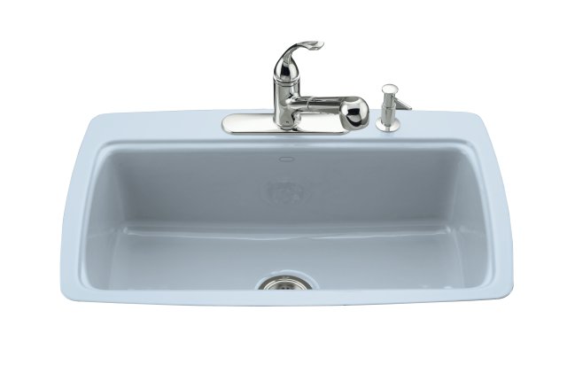 Kohler K-5864-3 Cape Dory(R) tile-in kitchen sink with three-hole faucet drilling