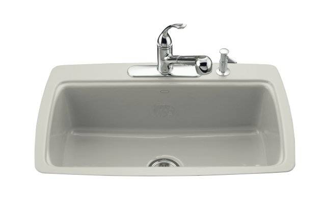 Kohler K-5864-4 Cape Dory(R) tile-in kitchen sink with four-hole faucet drilling