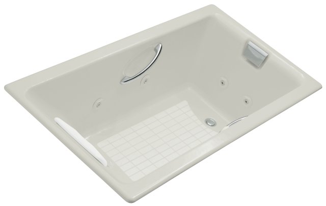 Kohler K-856-M-95; Tea-for-Two (R) 5.5' whirlpool with Massage Experience; in Ice Grey