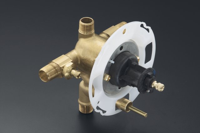 Kohler K-305-KS Rite-Temp(R) pressure-balancing valve with push-button diverter and screwdriver stops