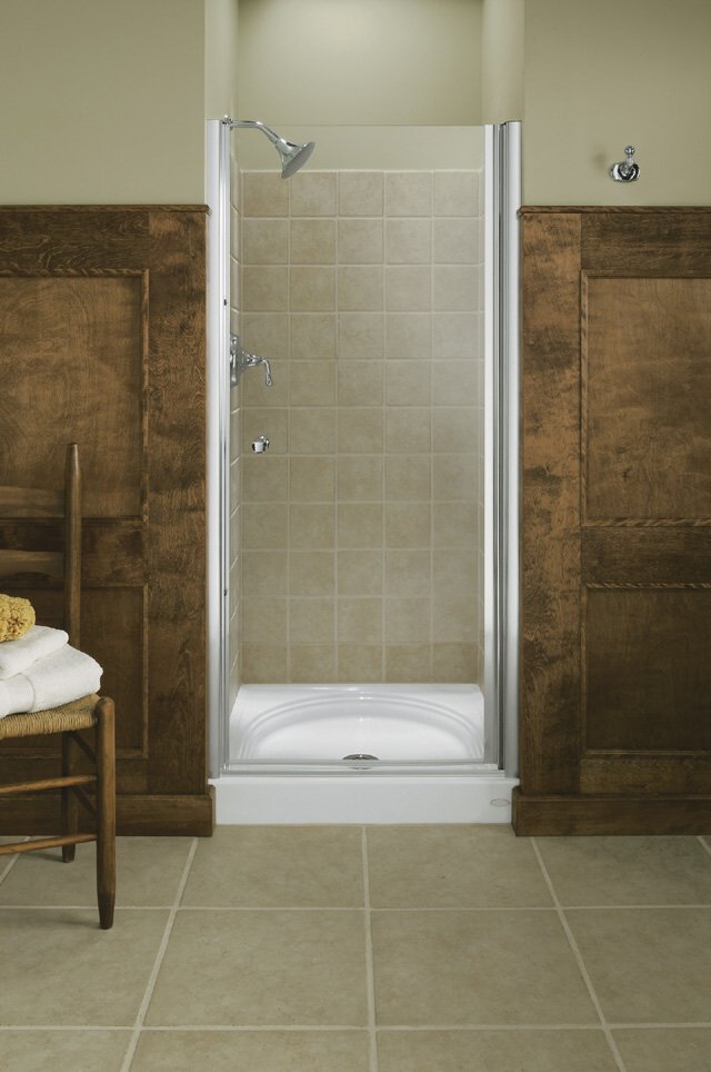 Kohler K-702404-L Fluence(R) frameless pivot shower door with Crystal Clear glass 31-1/4"" - 32-3/4"" x 65-1/2""