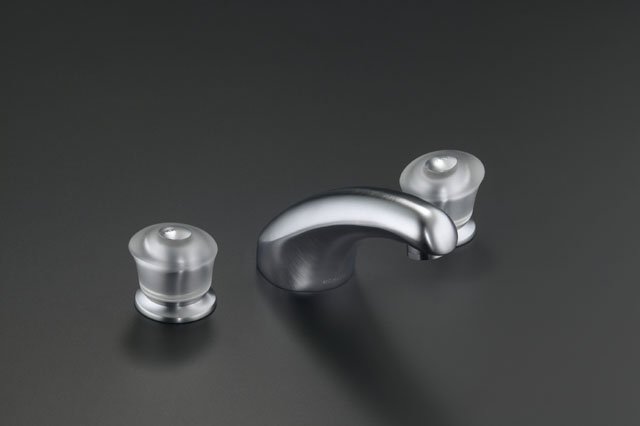 Kohler K-P15294-7 Coralais(R) bath-mount high-flow bath faucet trim with sculptured acrylic handles