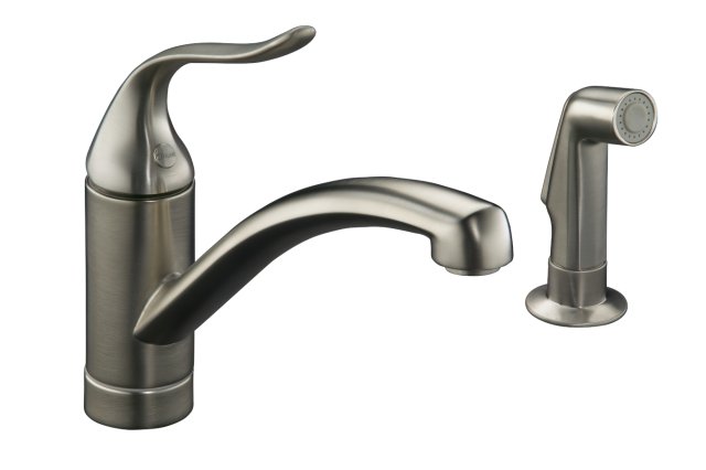 Kohler K-15076-P-BN Coralais(R) Decorator kitchen sink faucet with matching finish sidespray and lever handle; Discontinued Product