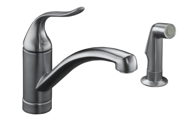 Kohler K-15076-P-G Coralais(R) Decorator kitchen sink faucet with matching finish sidespray and lever handle; Discontinued Product