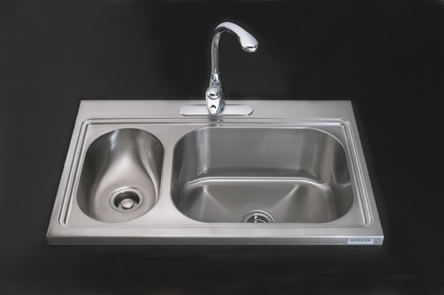 Kohler K-3374-3-NA PRO TaskSink(TM) high/low countertop kitchen sink with three-hole faucet punching; Discontinued Product