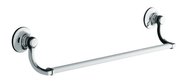 Kohler K-11410-P Bancroft(R) 18"" towel bar in Polished Chrome with White bar