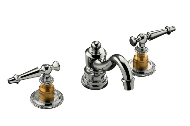Kohler K-223-4D Antique(TM) widespread lavatory faucet with lever handles