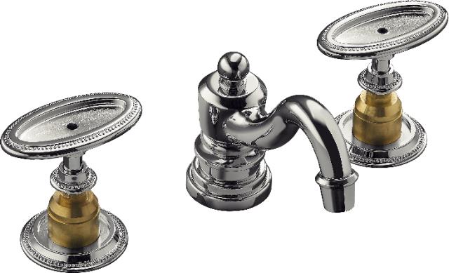 Kohler K-280 Antique widespread lavatory faucet with oval handl